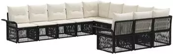 vidaXL Gartenlounge-Set 11-tlg. schwarz Poly-Rattan (3434968)