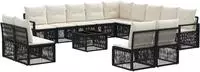 vidaXL Gartensofa-set 14 stk. Schwarz Poly-Rattan