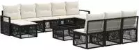 vidaXL Gartensofa-set 11 stk. Schwarz Poly-Rattan