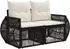 vidaXL Gartenlounge-Set 7-tlg. Poly-Rattan, schwarz/cremeweiß (3435499)