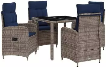 vidaXL Garten-Essgruppe 5-tlg. Poly-Rattan (3422329)