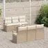 vidaXL Garten-Sofa-Set mit Kissen, 7-tlg., beige, Poly-Rattan (3347652)