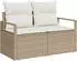 vidaXL Garten-Sofa-Set mit Kissen, 7-tlg., beige, Poly-Rattan (3347652)