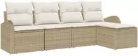 vidaXL Gartensofa-set Beige Poly-Rattan
