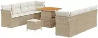 vidaXL Gartensofa-set 11 stk. 8-Sitzanzahl Beige und Creme Poly-Rattan