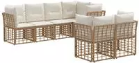vidaXL Outdoor-Sofagarnitur 7 stk. Natur Polyester