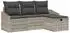 vidaXL Garten-Sofa-Set 4-tlg. mit Kissen, hellgrau, Poly-Rattan (3359251)