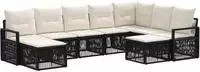 vidaXL Gartensofa-set 9 stk. Schwarz Poly-Rattan