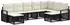 vidaXL Gartenlounge-Set 9-tlg. schwarz Poly-Rattan (3435898)