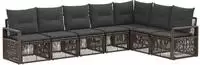 vidaXL Gartensofa-set 7 stk. Grau Poly-Rattan