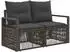 vidaXL Gartenlounge-Set 7-tlg. grau Poly-Rattan (3435722)