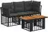 vidaXL Gartensofa-Set 4-tlg. Poly-Rattan, schwarz/dunkelgrau