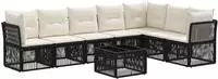 vidaXL Gartensofa-set 8 stk. Schwarz Poly-Rattan
