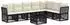 vidaXL Gartenlounge-Set 8-tlg. schwarz Poly-Rattan (3434236)
