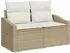 vidaXL Gartenlounge-Set mit Stauraum, 6-tlg., beige, Polyrattan (3358563)