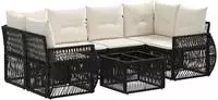 Gartensofa-set 7 Stk. Schwarz Poly-rattan Vidaxl