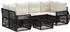 vidaXL Garten-Sofa-Set 7-teilig, schwarz, Poly-Rattan