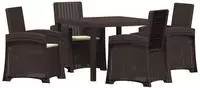 vidaXL Garten Essgruppe 5 stk. Braun und Creme PP