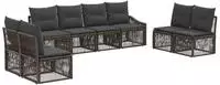 vidaXL Gartensofa-set 8 stk. Grau Poly-Rattan