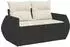 vidaXL Sofa-Set 8-tlg. Polyrattan und Stahl, schwarz und cremeweiß (3448423)