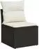 vidaXL Sofa-Set 8-tlg. Polyrattan und Stahl, schwarz und cremeweiß (3448423)