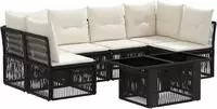 Gartensofa-set 7 Stk. Schwarz Poly-rattan Vidaxl
