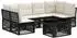 vidaXL Gartensofa-Set 7-tlg. schwarz Poly-Rattan (3436438)