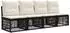 vidaXL Gartensofa-Set 7-tlg. schwarz Poly-Rattan (3436438)