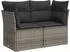 vidaXL Sofa-Set 6-teilig, grau/dunkelgrau, Polyrattan und Stahl (3447352)