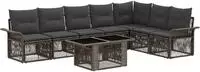 Gartensofa-set 8 Stk. Grau Und Dunkelgrau Poly-rattan Vidaxl