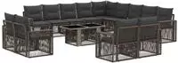 Gartensofa-set 14 Stk. Grau Und Dunkelgrau Poly-rattan Vidaxl