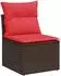 vidaXL Sofa-Set 8-tlg. Polyrattan und Stahl, braun/rot (3448435)