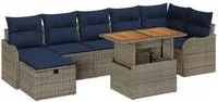 Gartensofa-set 8 Stk. Grau Poly-rattan Vidaxl