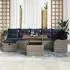 vidaXL Gartenlounge-Set 8-tlg. grau Poly-Rattan (3359951)