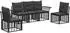 vidaXL Outdoor-Sofagarnitur 5-tlg. schwarz/dunkelgrau, Polyester (3437659)