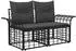 vidaXL Outdoor-Sofagarnitur 5-tlg. schwarz/dunkelgrau, Polyester (3437659)