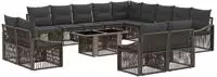 Gartensofa-set 14 Stk. Grau Und Dunkelgrau Poly-rattan Vidaxl