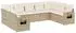 vidaXL Garten-Sofagarnitur 9-tlg. mit Kissen, Poly Rattan, beige (3220597)