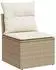 vidaXL Garten-Sofagarnitur 9-tlg. mit Kissen, Poly Rattan, beige (3220597)