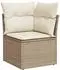 vidaXL Garten-Sofagarnitur 9-tlg. mit Kissen, Poly Rattan, beige (3220597)