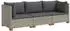 vidaXL GENDT Rattan-Lounge-Set 3-tlg. mit Kissen, Kubu grau