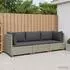 vidaXL GENDT Rattan-Lounge-Set 3-tlg. mit Kissen, Kubu grau