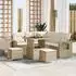 vidaXL Garten-Sofaset 9-tlg. 6-Sitzer Poly-Rattan, beige/creme (3363691)