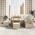 vidaXL Garten-Sofaset 9-tlg. 6-Sitzer Poly-Rattan, beige/creme (3363691)