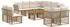 vidaXL Gartensofa-Set 12-tlg. Poly-Rattan, natur/cremeweiß (3437930)