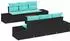 vidaXL Gartenlounge-Set 7-tlg. Poly-Rattan schwarz/türkis (3356576)