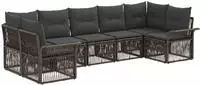 Gartensofa-set 7 Stk. 7-sitzanzahl Grau Poly-rattan Vidaxl