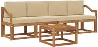 vidaXL Outdoor-Sofagarnitur 5 stk. Natur und Beige