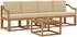 vidaXL Outdoor-Sofagarnitur mit Kissen 5-tlg., natur und beige (3365991)