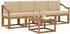 vidaXL Outdoor-Sofagarnitur mit Kissen 5-tlg., natur und beige (3365991)